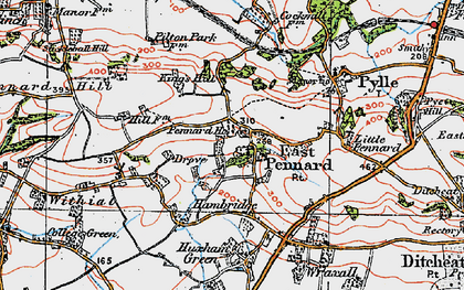 Old map of East Pennard in 1919