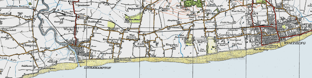 Old map of East Preston in 1920