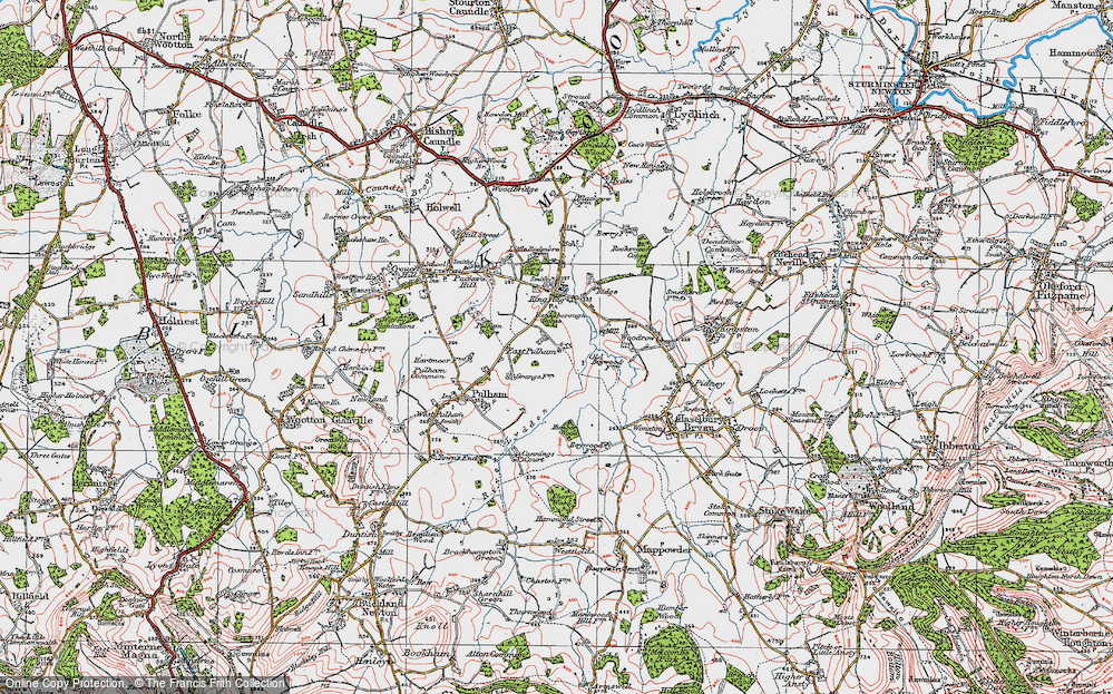 Old Map of East Pulham, 1919 in 1919
