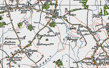 Old map of East Pulham in 1919