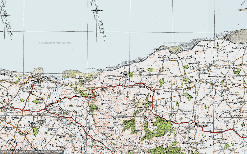 Old Map of East Quantoxhead, 1919 in 1919