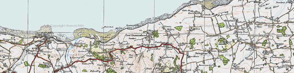 Old map of East Quantoxhead in 1919