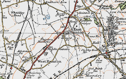 Old map of East Rainton in 1925