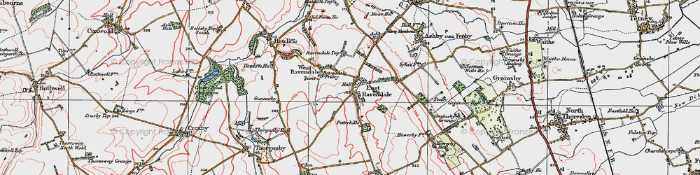 Old map of East Ravendale in 1923