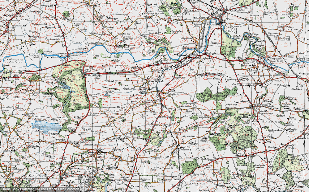 Old Map of East Rigton, 1925 in 1925