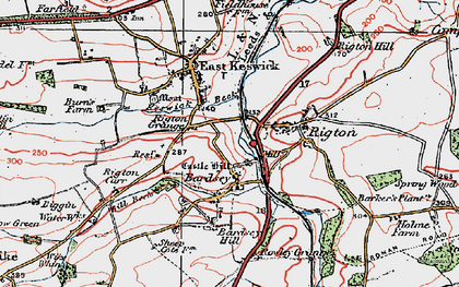 Old map of East Rigton in 1925