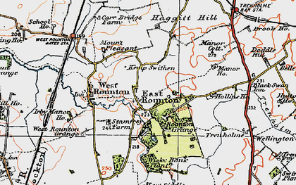 Old map of Hutton Fields Fm in 1925