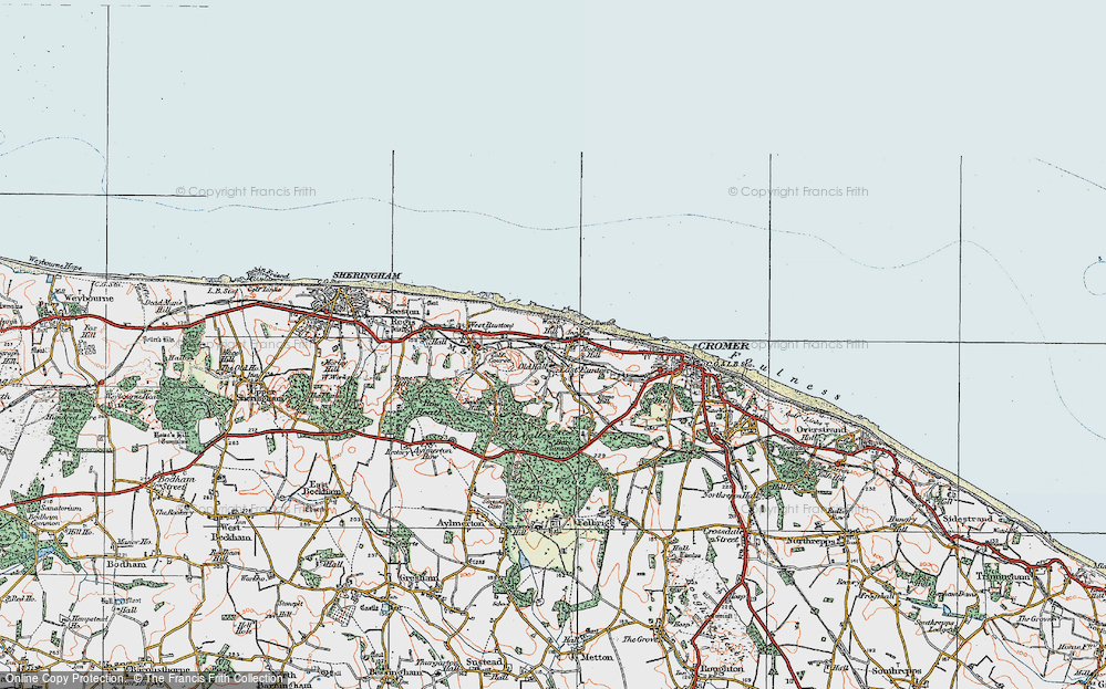 Old Map of East Runton, 1922 in 1922