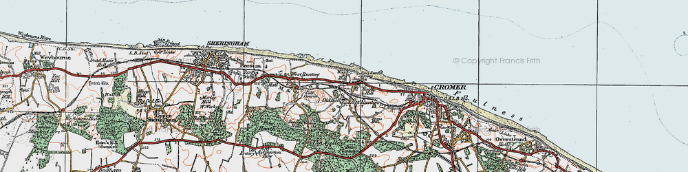Old map of East Runton in 1922