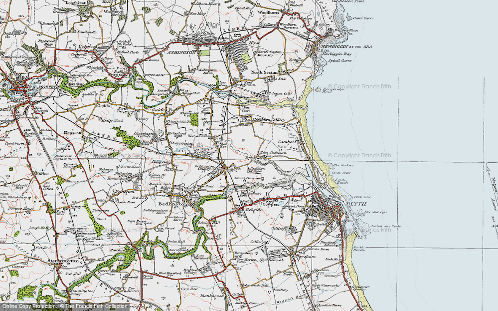 Old Map of East Sleekburn, 1925 in 1925