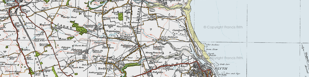 Old map of East Sleekburn in 1925