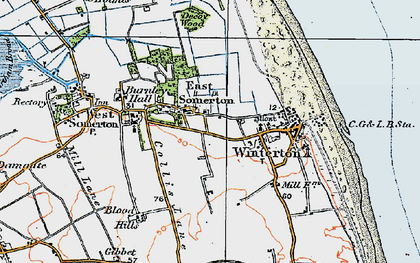Old map of East Somerton in 1922