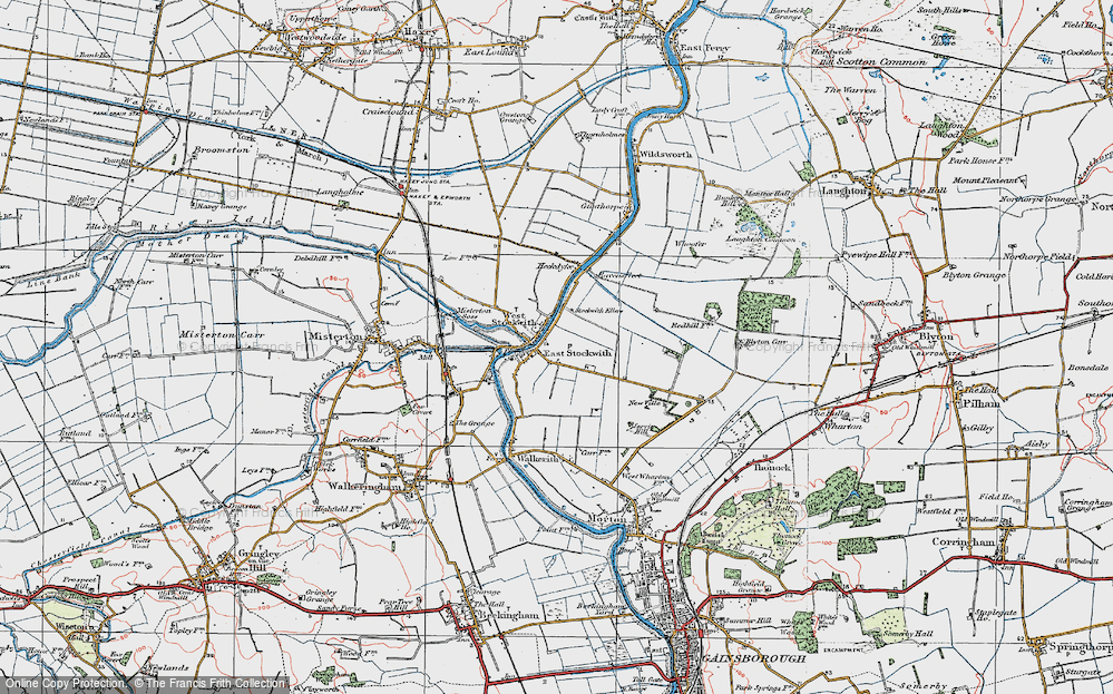 Old Map of East Stockwith, 1923 in 1923