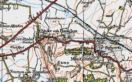 Old map of East Stoke in 1919