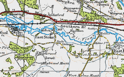 Old map of East Stoke in 1919