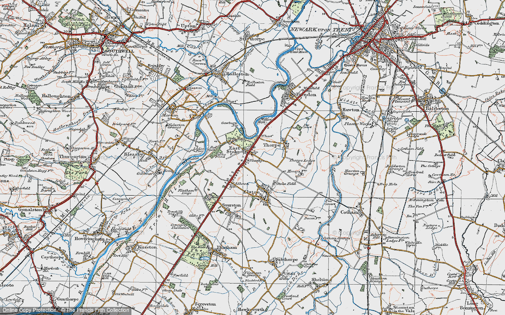 Old Map of East Stoke, 1921 in 1921