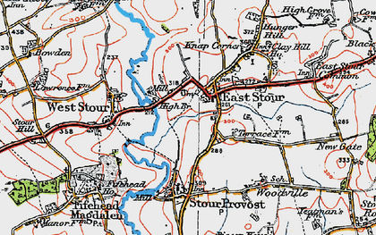 Old map of East Stour in 1919