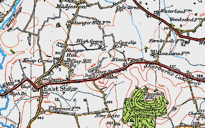 Old map of East Stour Common in 1919