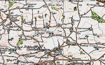 Old map of East Stowford in 1919