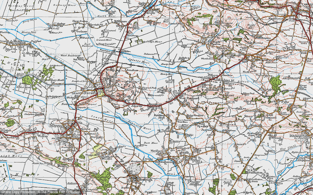 Old Map of Historic Map covering Ponter's Ball in 1919