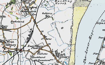 Old map of Coalhouse Fort in 1920