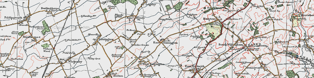 Old map of East Torrington in 1923