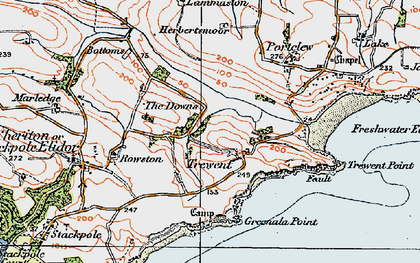 Old map of East Trewent in 1922