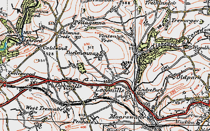 Old map of East Tuelmenna in 1919