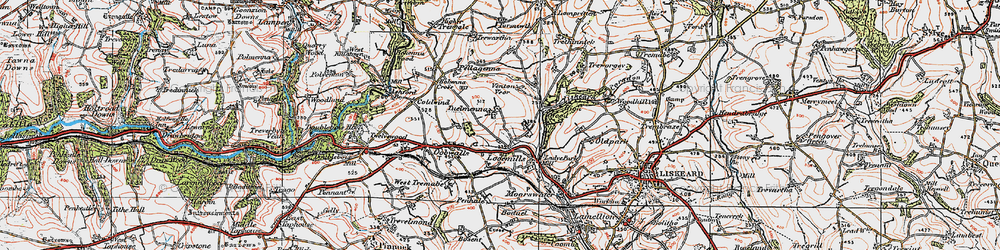 Old map of East Tuelmenna in 1919