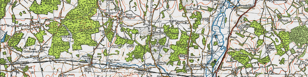 Old map of East Tytherley in 1919