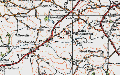 Old map of East Williamston in 1922