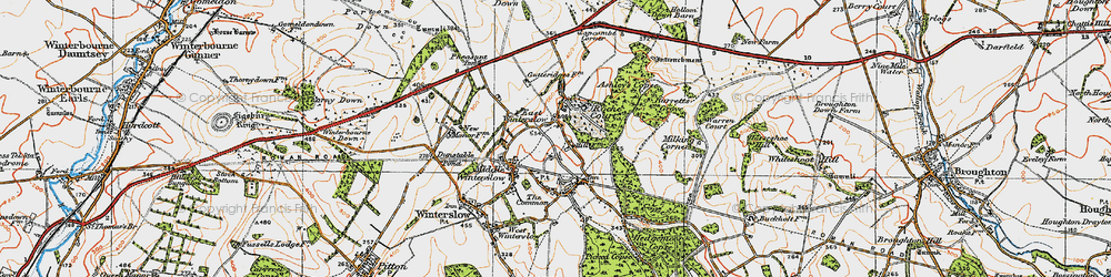 Old map of East Winterslow in 1919