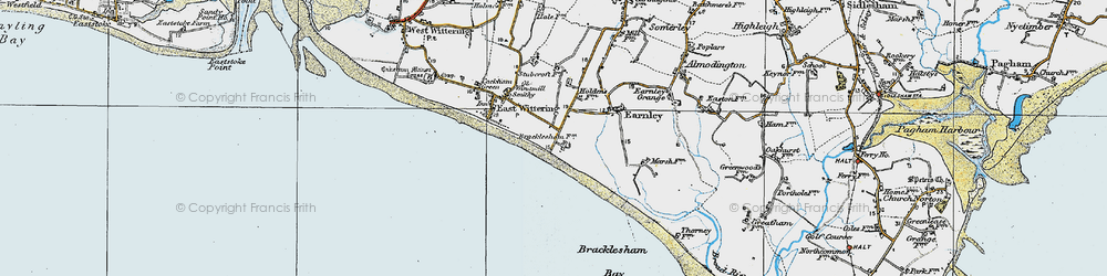 Old map of East Wittering in 1919