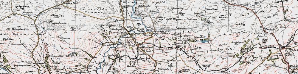 Old map of Whetstone Ho in 1925