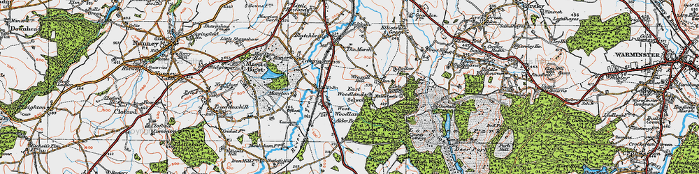 Old map of East Woodlands in 1919