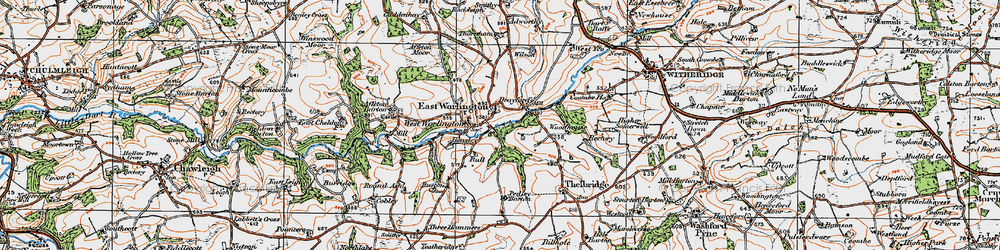 Old map of Adworthy in 1919