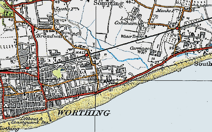 Old map of East Worthing in 1920