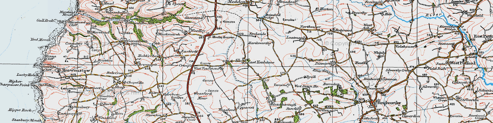 Old map of East Youlstone in 1919