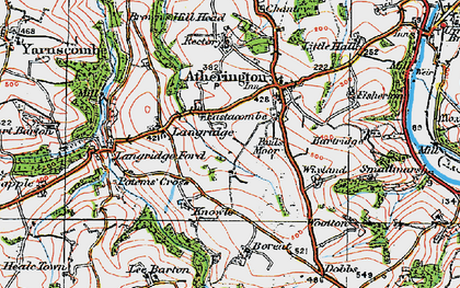 Old map of Burriott Barton in 1919