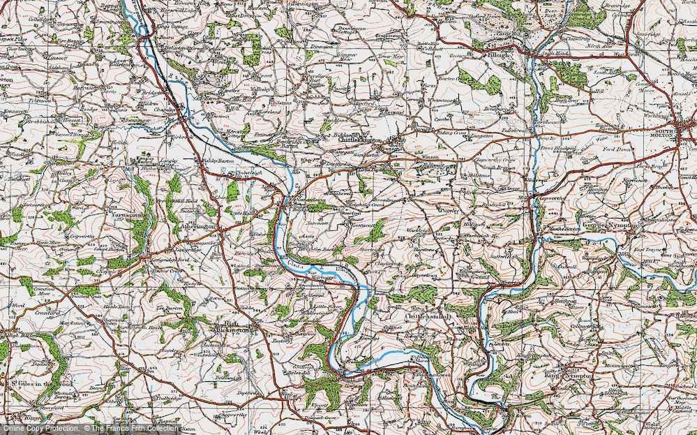 Old Map of Eastacott, 1919 in 1919