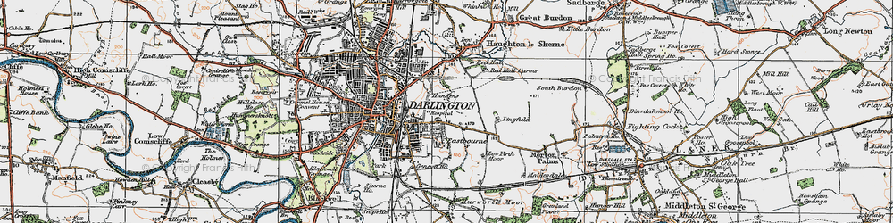 Old map of Eastbourne in 1925