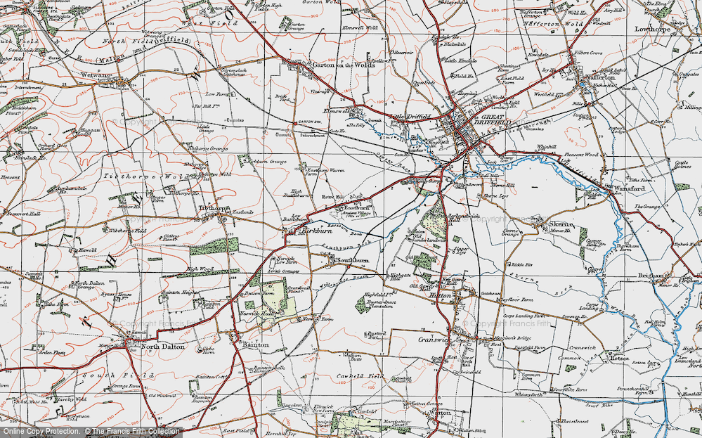 Old Map of Historic Map covering Sunderlandwick Hall in 1924
