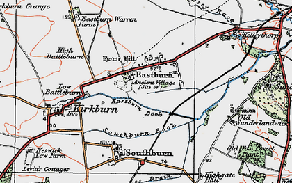 Old map of Sunderlandwick Hall in 1924