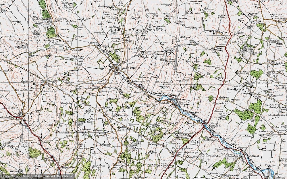 Old Map of Eastbury, 1919 in 1919