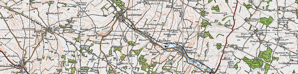 Old map of Eastbury in 1919