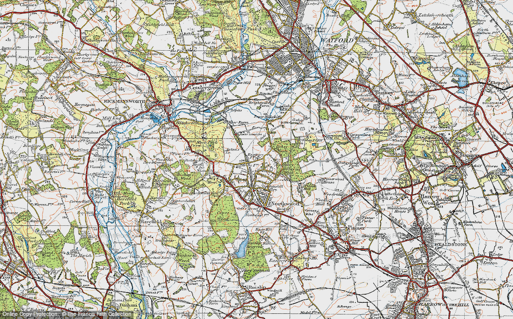 Old Map of Eastbury, 1920 in 1920