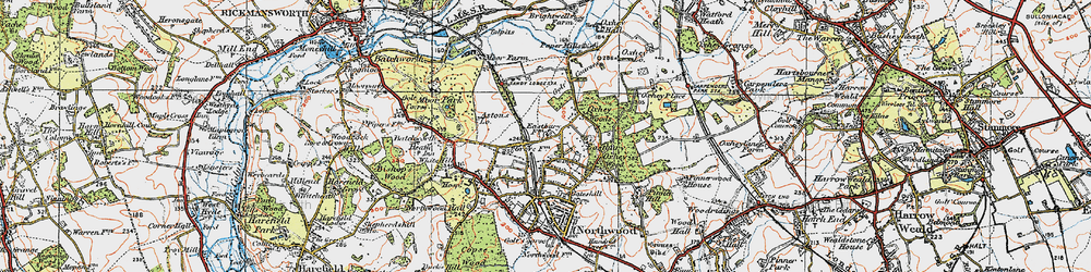 Old map of Eastbury in 1920