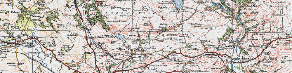 Old map of Barden Moor in 1925