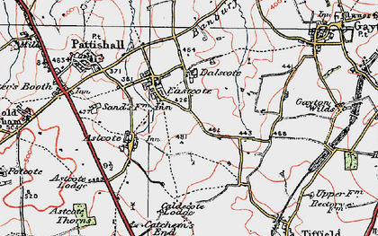 Old map of Eastcote in 1919