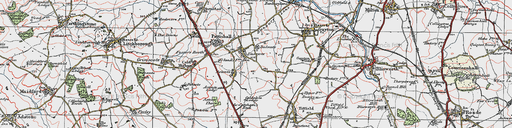 Old map of Eastcote in 1919
